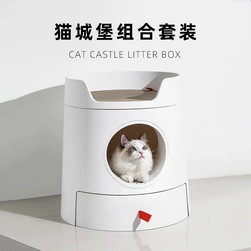 Cat Litter Box With Scratch Pad Multifunctional Castle Cat Litter Box Semi Enclosed Large Space Cat Toilet Pet Supplies
Cat Litter Box With Scratch Pad Multifunctional Castle Cat Litter Box Semi Enclosed Large Space Cat Toilet Pet Supplies
