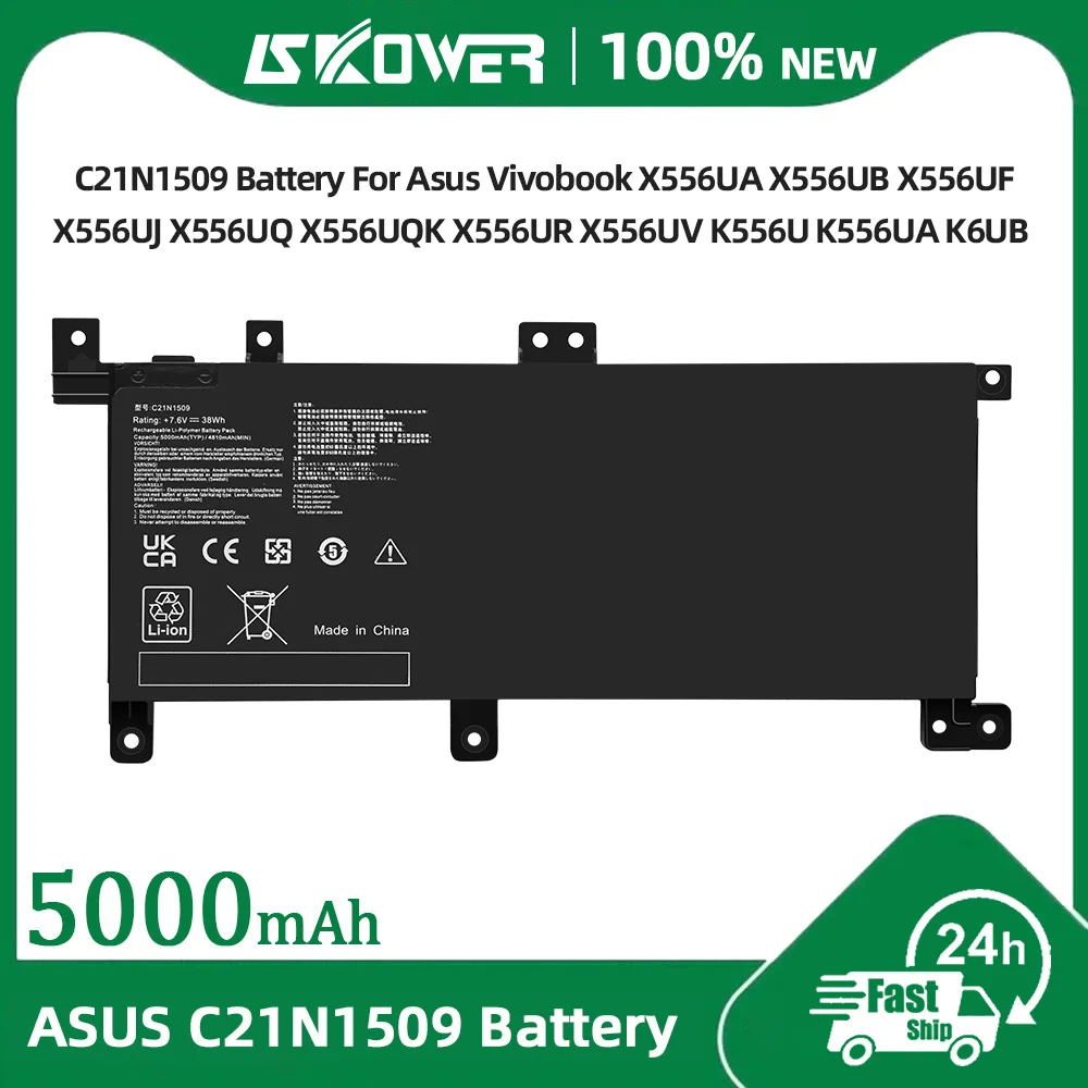 SKOWER C21N1509 Laptop Battery For Asus Vivobook A556U F556U K556U X556U Notebook FL5900U VM591U
SKOWER C21N1509 Laptop Battery For Asus Vivobook A556U F556U K556U X556U Notebook FL5900U VM591U
