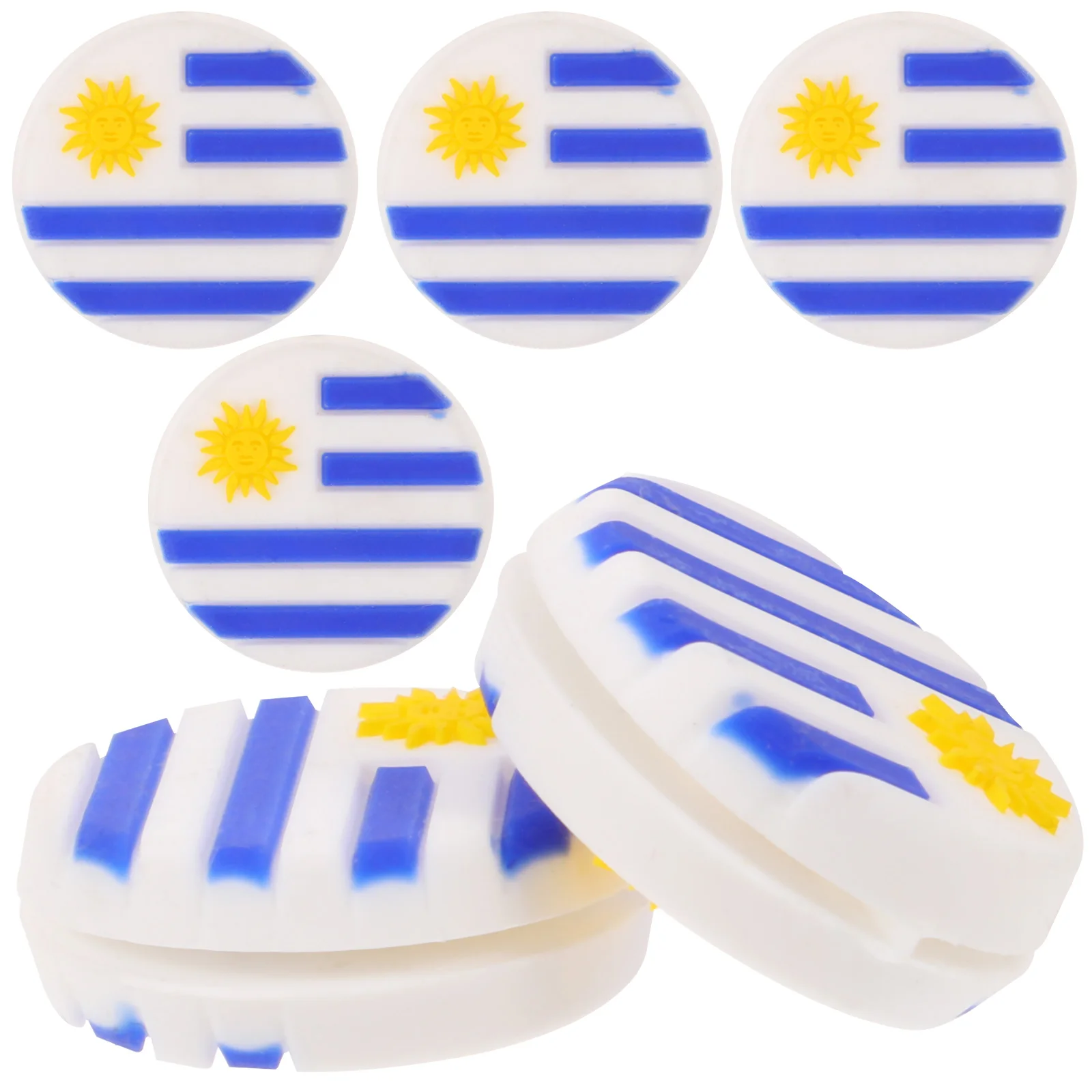 6pcs Tennis Racket Vibration Silicone Dampeners Unique Racquet Damper Tennis Accessories Uruguayan Flag Pattern
6pcs Tennis Racket Vibration Silicone Dampeners Unique Racquet Damper Tennis Accessories Uruguayan Flag Pattern