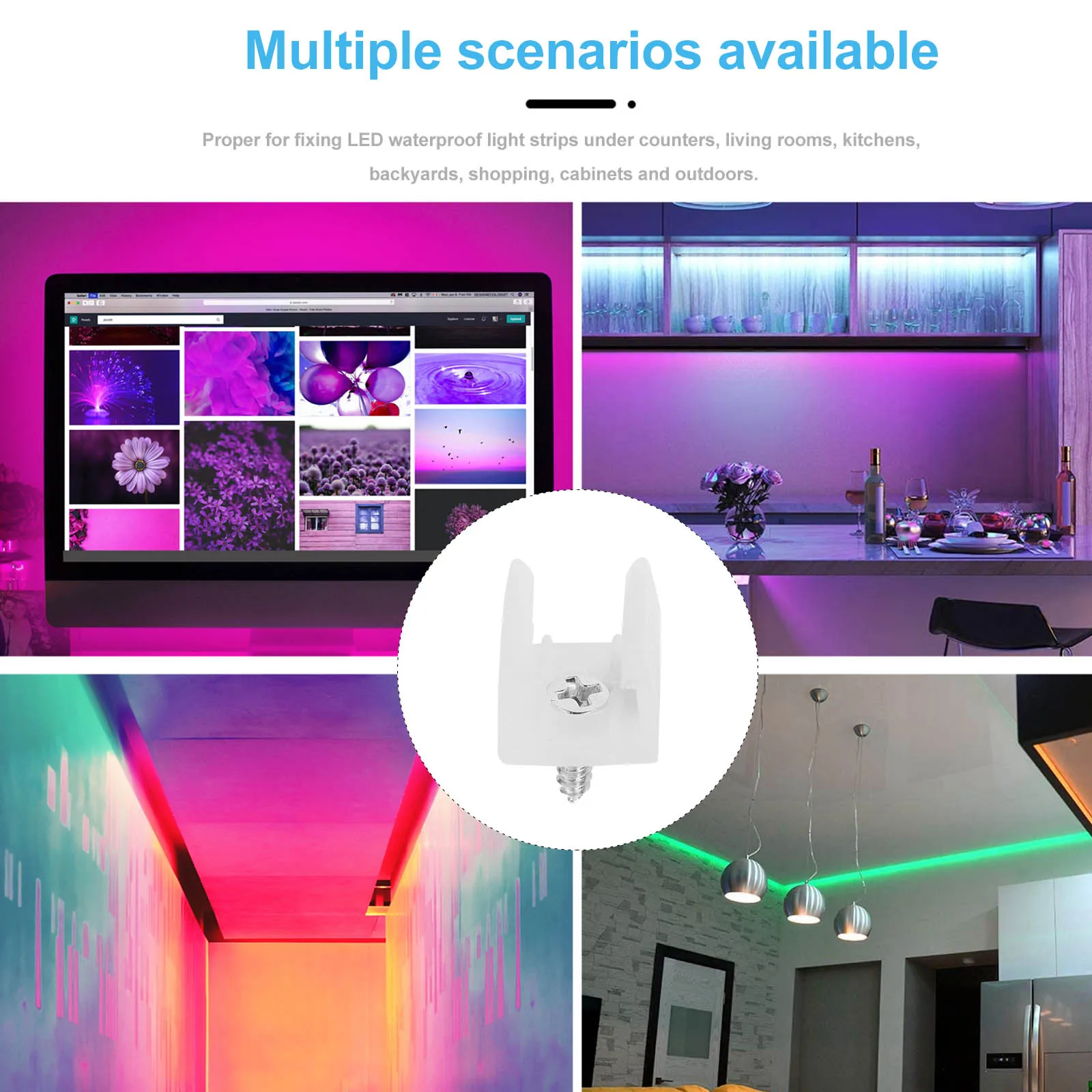 100 Pcs Light Strip Clips Detachable Mounting Brackets for Fixing LED Strips White Color Tools Led Light Clips Parts
100 Pcs Light Strip Clips Detachable Mounting Brackets for Fixing LED Strips White Color Tools Led Light Clips Parts
