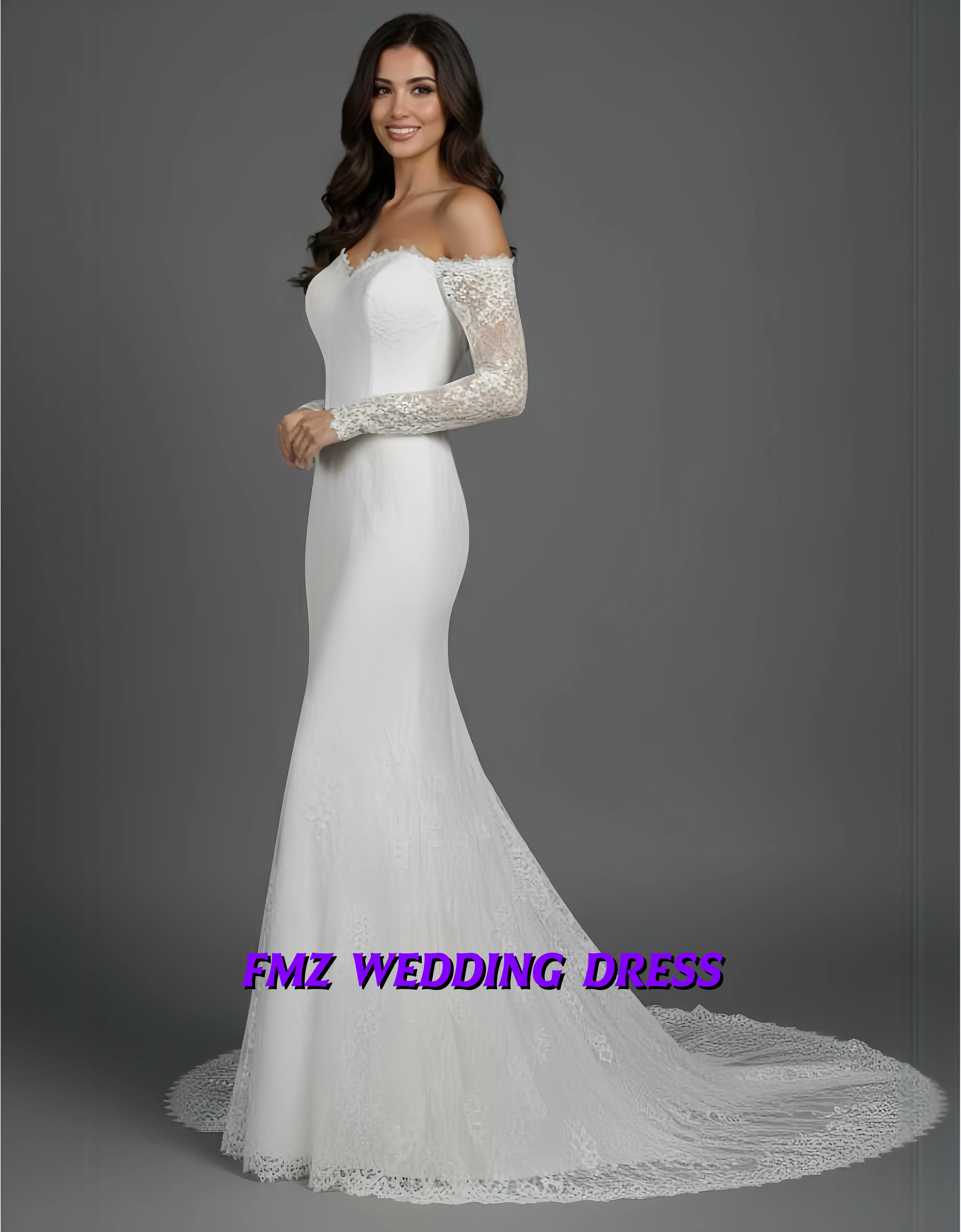 Customized wedding off-the-shoulder long-sleeved Mermaid elegant robe for bride wedding dress vestidos de novia
Customized wedding off-the-shoulder long-sleeved Mermaid elegant robe for bride wedding dress vestidos de novia