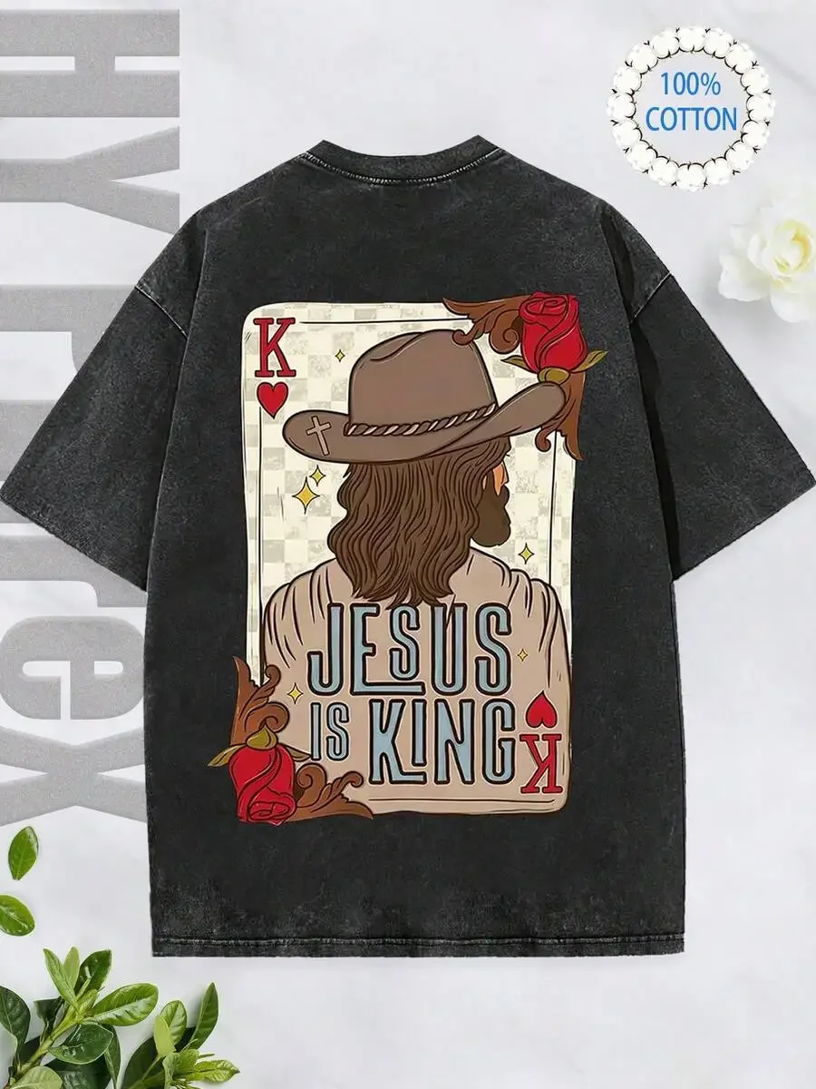 Jesus Is King Vintage Cotton T-Shirt Men Casual Graphic Tee
Jesus Is King Vintage Cotton T-Shirt Men Casual Graphic Tee