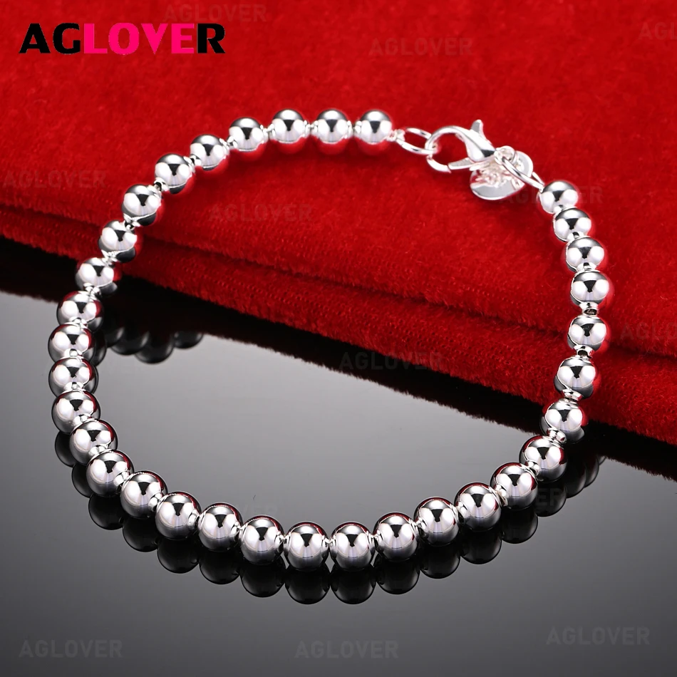 AGLOVER 925 Sterling Silver 6mm Smooth Round Hollow Ball Bracelet Fashion Elegant Women Party Jewelry
AGLOVER 925 Sterling Silver 6mm Smooth Round Hollow Ball Bracelet Fashion Elegant Women Party Jewelry