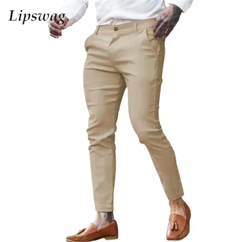 Leisure Mens Solid Color Pencil Pants 2025 Spring Autumn Vintage Slim Fit Straight Trousers For Men Business Casual Pants Male
Leisure Mens Solid Color Pencil Pants 2025 Spring Autumn Vintage Slim Fit Straight Trousers For Men Business Casual Pants Male