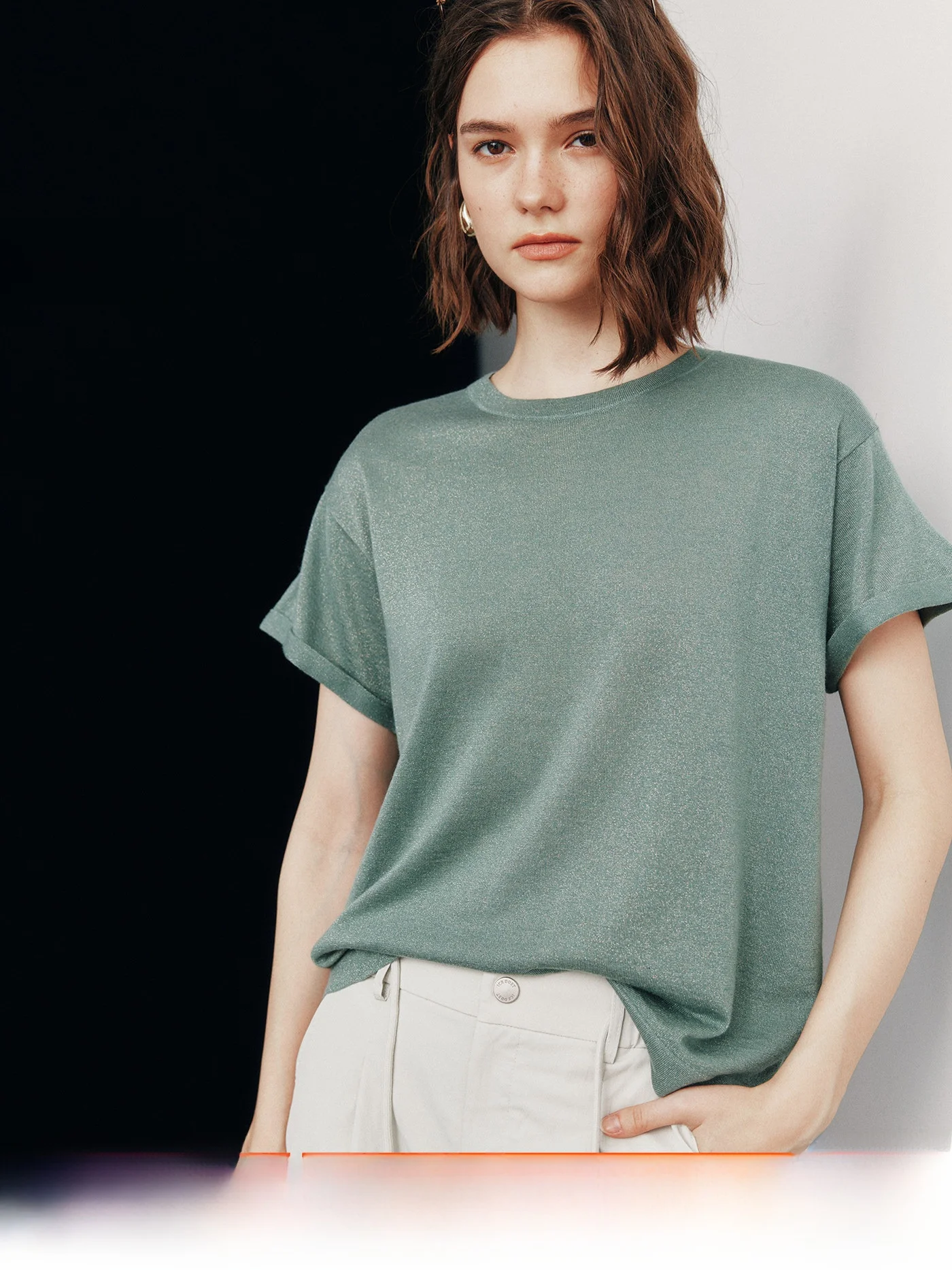 Cashmere Blend Knitted T-Shirt Women's round Neck Short Sleeve Casual Loose Fit Ultra Soft Silk Nylon Polyester Ble...
Cashmere Blend Knitted T-Shirt Women's round Neck Short Sleeve Casual Loose Fit Ultra Soft Silk Nylon Polyester Ble...