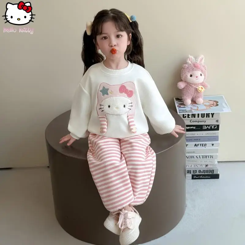 Детский милый комплект одежды: куртка с длинными рукавами и брюки Hello Kitty, осенний новый аниме-костюм из 2 предметов с мультяшным принтом
Детский милый комплект одежды: куртка с длинными рукавами и брюки Hello Kitty, осенний новый аниме-костюм из 2 предметов с мультяшным принтом