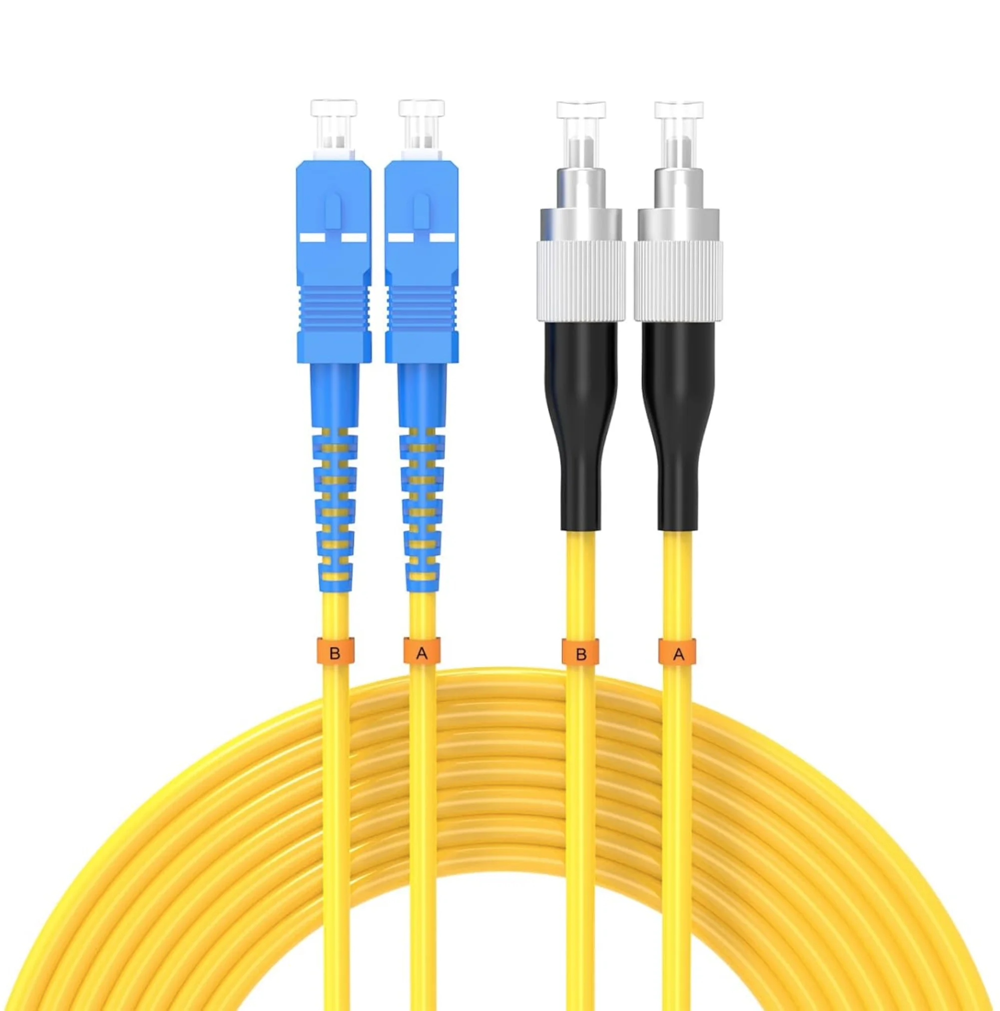 OS2 Jumper Optical Patch Cord Single-Mode Fiber Optic Cable SC to FC Duplex 9/125um
OS2 Jumper Optical Patch Cord Single-Mode Fiber Optic Cable SC to FC Duplex 9/125um