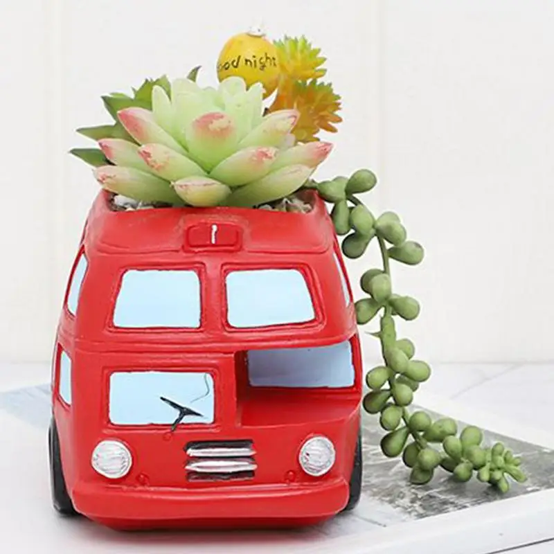 Indoor Plant Pots Bus Flower Planter Non-slip Stylish Resin Cartoon Vase For Workplace Garden Desk Shelf Table Decor Home
Indoor Plant Pots Bus Flower Planter Non-slip Stylish Resin Cartoon Vase For Workplace Garden Desk Shelf Table Decor Home