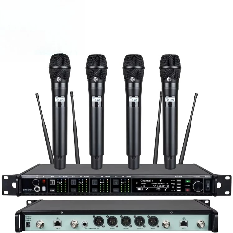 Microphone AD4Q Professional Wireless Microphone 4-Channel UHF 470-940 trillion Headphones Lavalier Studio
Microphone AD4Q Professional Wireless Microphone 4-Channel UHF 470-940 trillion Headphones Lavalier Studio
