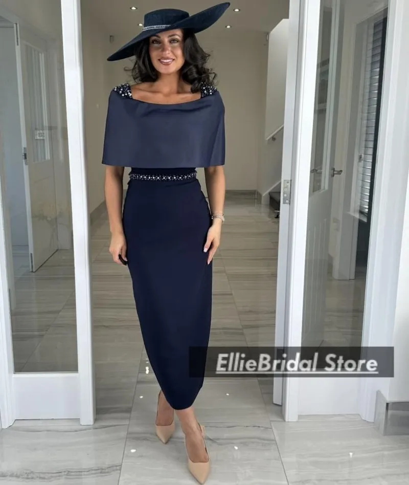 Темно-синее свадебное платье с бисером длиной до пола, платья для матери невесты, элегантные халаты, приглашение на заказ 
Темно-синее свадебное платье с бисером длиной до пола, платья для матери невесты, элегантные халаты, приглашение на заказ