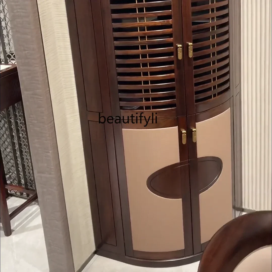 YH55 New Chinese ebony solid wood corner cabinet modern light luxury curved wine cabinet living room wall locker
YH55 New Chinese ebony solid wood corner cabinet modern light luxury curved wine cabinet living room wall locker