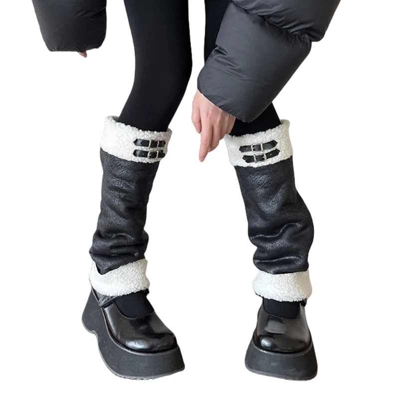 Women Cozy Faux Leather Boot Covers with Hairy Balls Bows Fashionable Winter Thermal Plush Turn Cuffs Fuzzy Leg Warmers
Women Cozy Faux Leather Boot Covers with Hairy Balls Bows Fashionable Winter Thermal Plush Turn Cuffs Fuzzy Leg Warmers