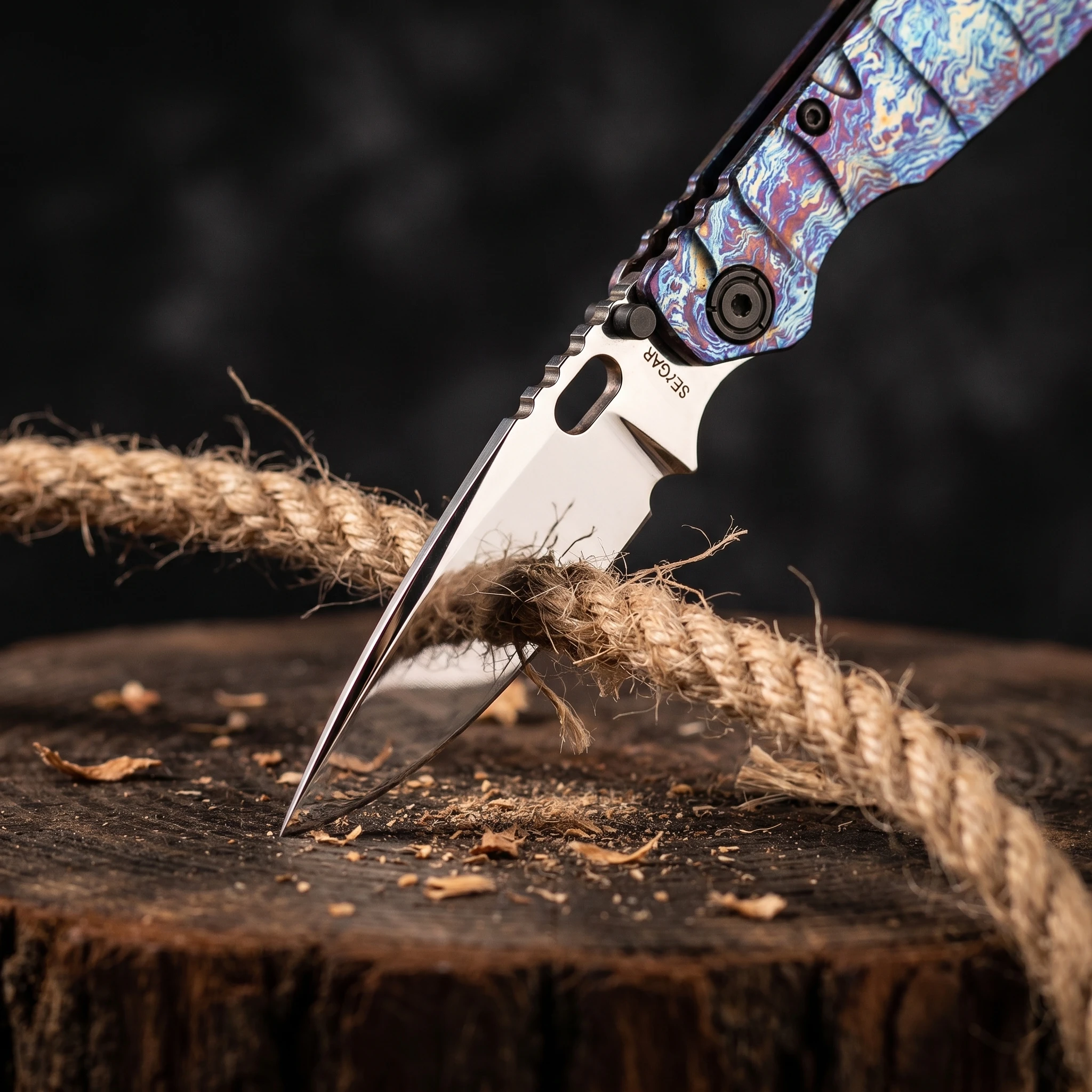 M390 Steel Folding Knife TC4 Titanium Handle Burnt Finish Mirror Polished Blade Copper Washers EDC Camping Hunting Pocket Knife
M390 Steel Folding Knife TC4 Titanium Handle Burnt Finish Mirror Polished Blade Copper Washers EDC Camping Hunting Pocket Knife