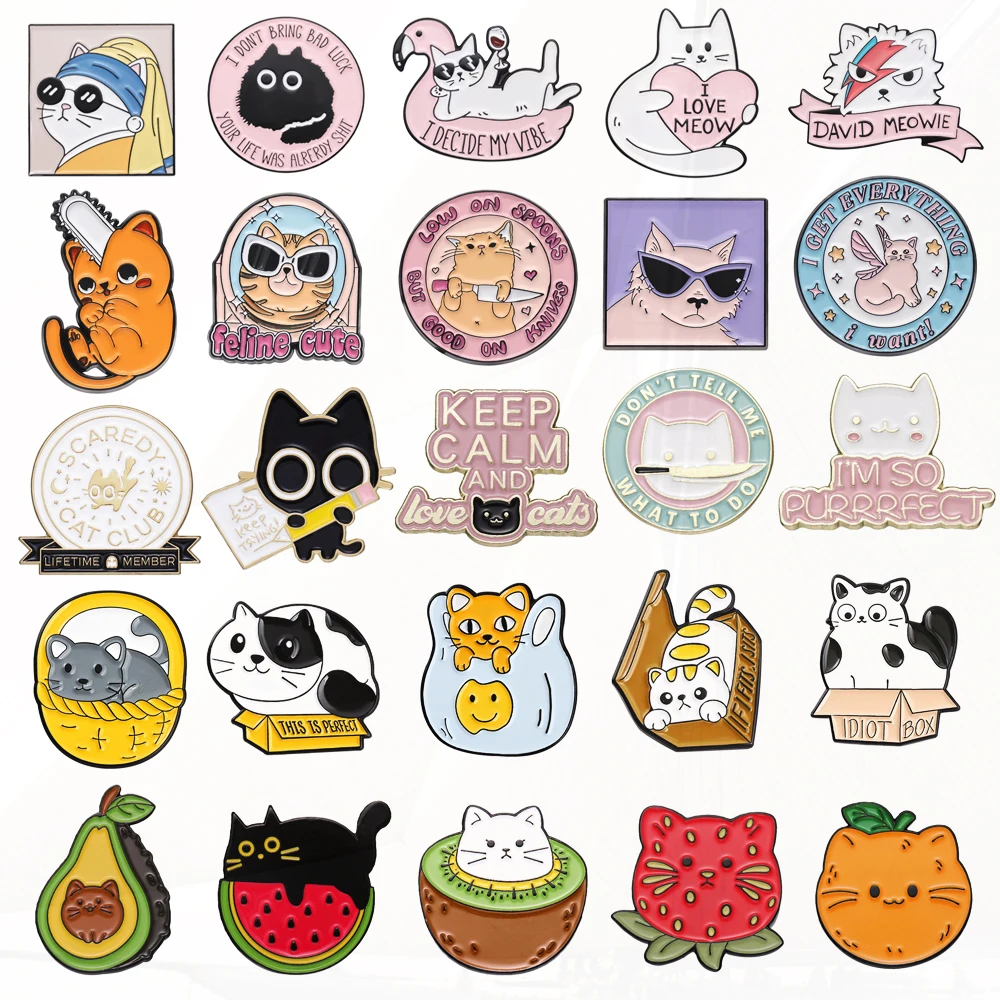 Glasses Dagger Chainsaw Fruit Cat Angel Cat Creative Metal Badge Punk Lapel Brooch Jewelry Gift Cute Cat Pin Cat Club Swan Love
Glasses Dagger Chainsaw Fruit Cat Angel Cat Creative Metal Badge Punk Lapel Brooch Jewelry Gift Cute Cat Pin Cat Club Swan Love