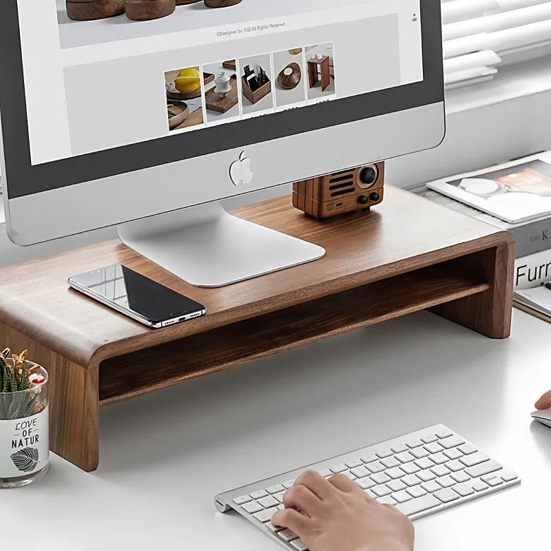 Natural Black Walnut Solid Wood Monitor Riser Dual-Tier Storage Shelf PC Desktop Elevator Stand Office Workspace Organizer
Natural Black Walnut Solid Wood Monitor Riser Dual-Tier Storage Shelf PC Desktop Elevator Stand Office Workspace Organizer