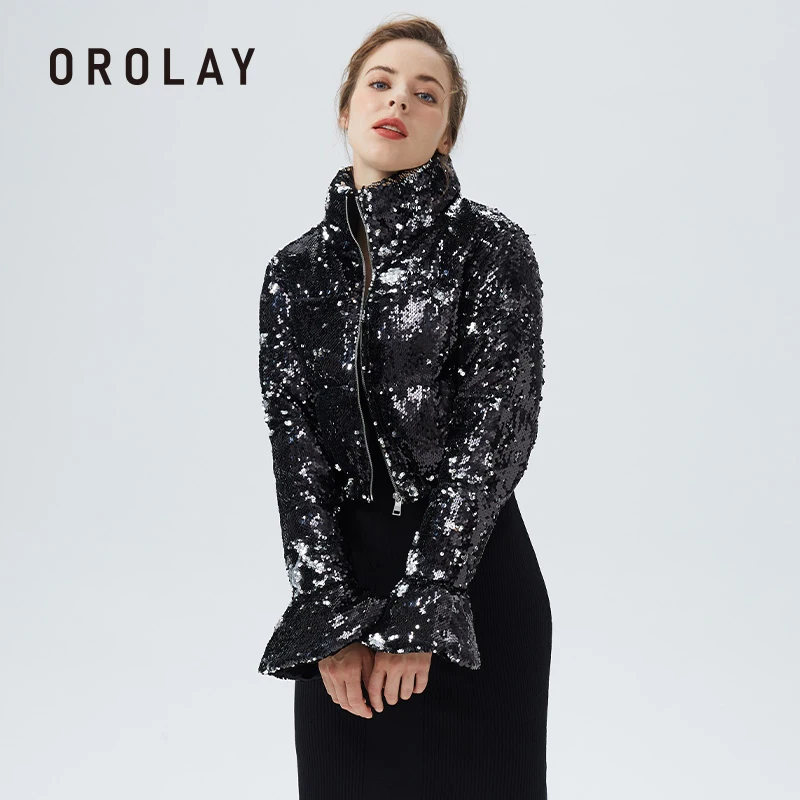 Orolay Women's Ultra Short Shiny Down Coat Sequin Fashion Petite Jacket with Stand Collar
Orolay Women's Ultra Short Shiny Down Coat Sequin Fashion Petite Jacket with Stand Collar