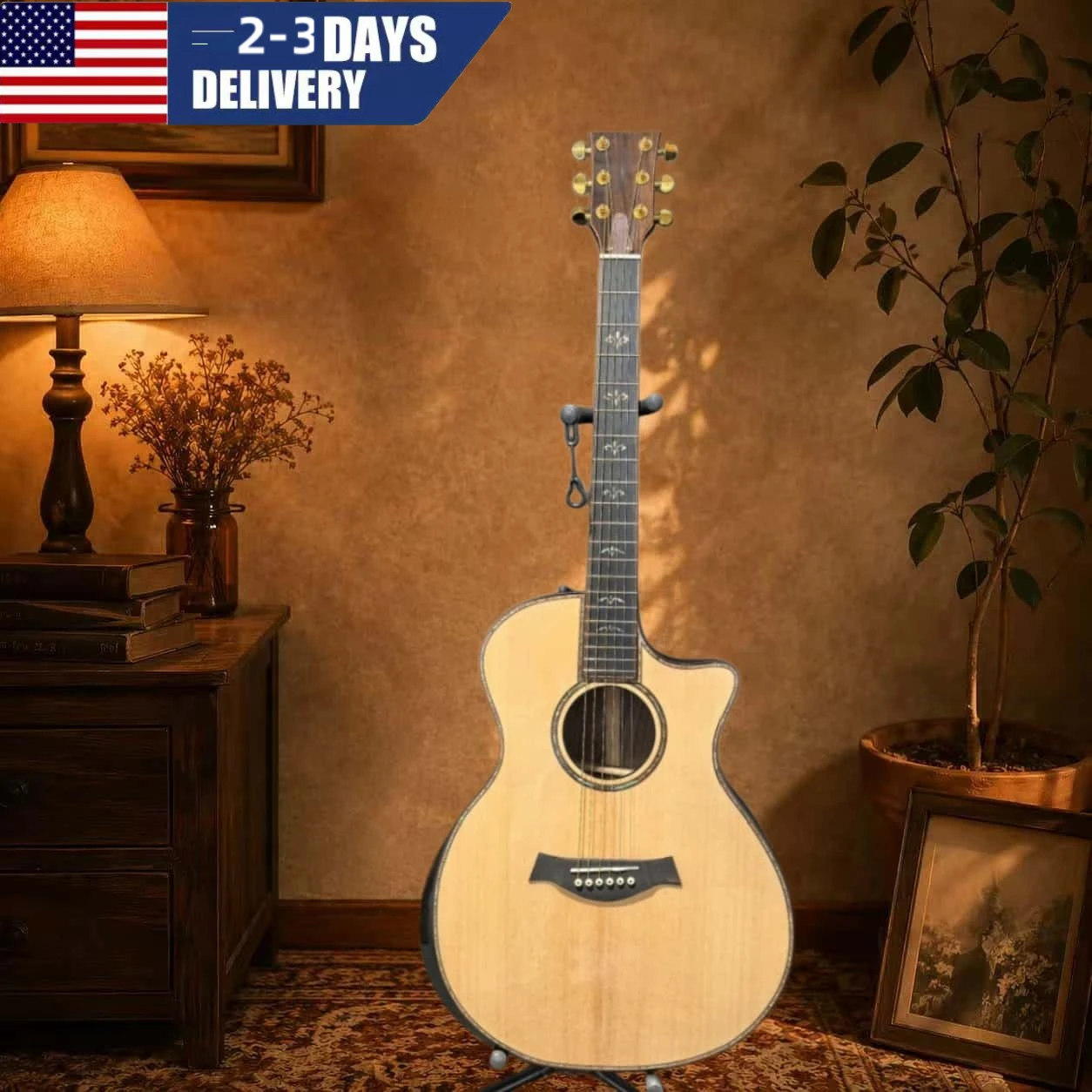 Acoustic Guitar Yellow 914 Series Solid Top Rosewood Neck 6 String Handmade Guitar Beginner Guitar Balanced Tone Rich and Full
Acoustic Guitar Yellow 914 Series Solid Top Rosewood Neck 6 String Handmade Guitar Beginner Guitar Balanced Tone Rich and Full