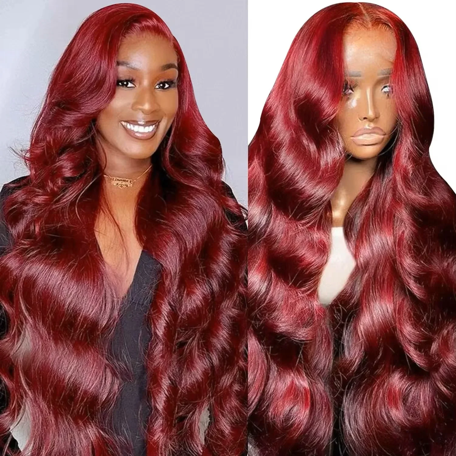 200 Density 99J Burgundy 13X6 Body Wave Lace Front Human Hair Wigs 16-36 Inch Red Colored HD Lace Frontal Wig for Women
200 Density 99J Burgundy 13X6 Body Wave Lace Front Human Hair Wigs 16-36 Inch Red Colored HD Lace Frontal Wig for Women