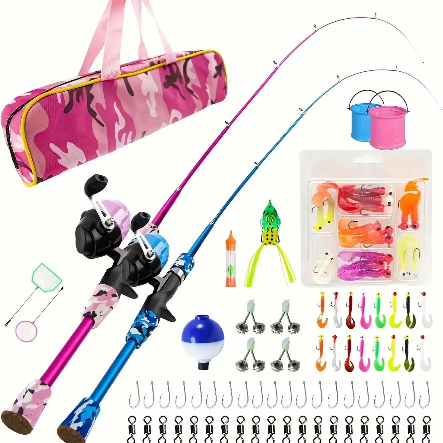 Telescopic Spinning Blue Pink High Quality Fishing Pole Kit Portable Telescopic Fishing Rod and Reel Combo
Telescopic Spinning Blue Pink High Quality Fishing Pole Kit Portable Telescopic Fishing Rod and Reel Combo