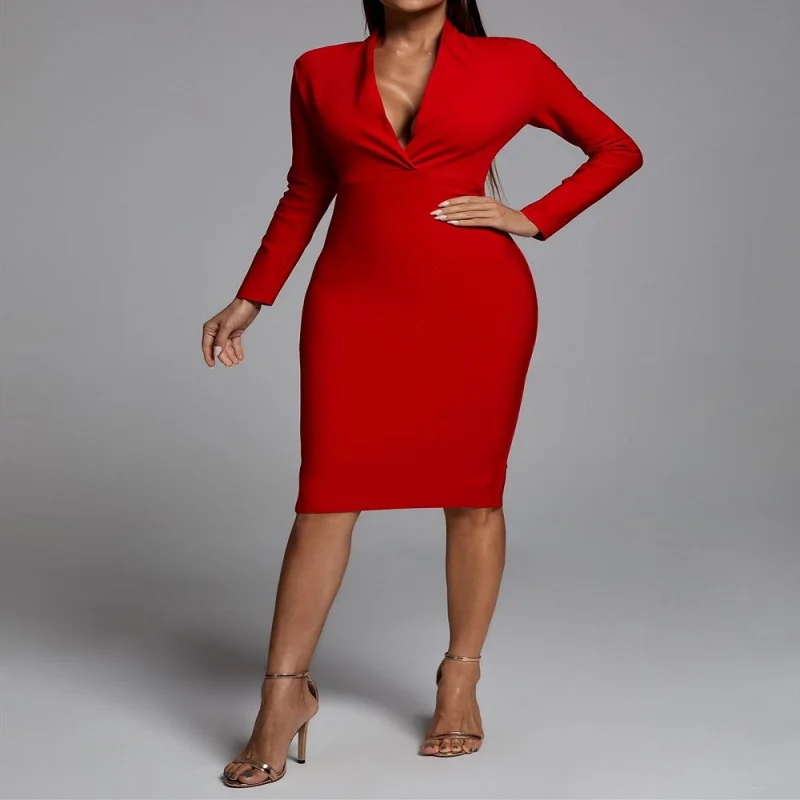 European and American New Hot SexyVCollar Skirt Evening Dress Cocktail Party
European and American New Hot SexyVCollar Skirt Evening Dress Cocktail Party