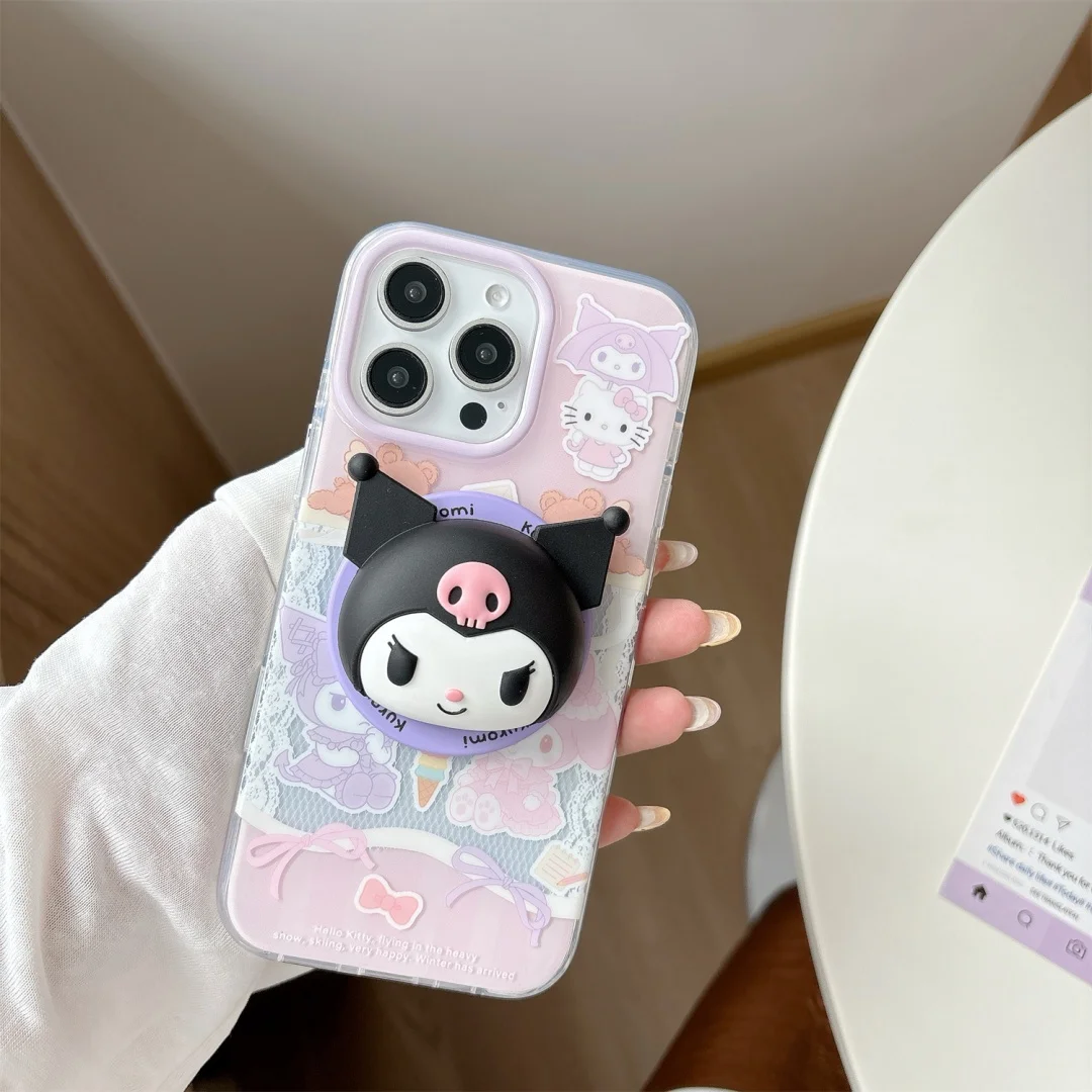 Pink Cartoon Cute Kuromi My Melody Magsafe Wireless Charge Case For iPhone 16 Pro 15 14 13 12 Pro Max Magnetic Stand Cover
Pink Cartoon Cute Kuromi My Melody Magsafe Wireless Charge Case For iPhone 16 Pro 15 14 13 12 Pro Max Magnetic Stand Cover