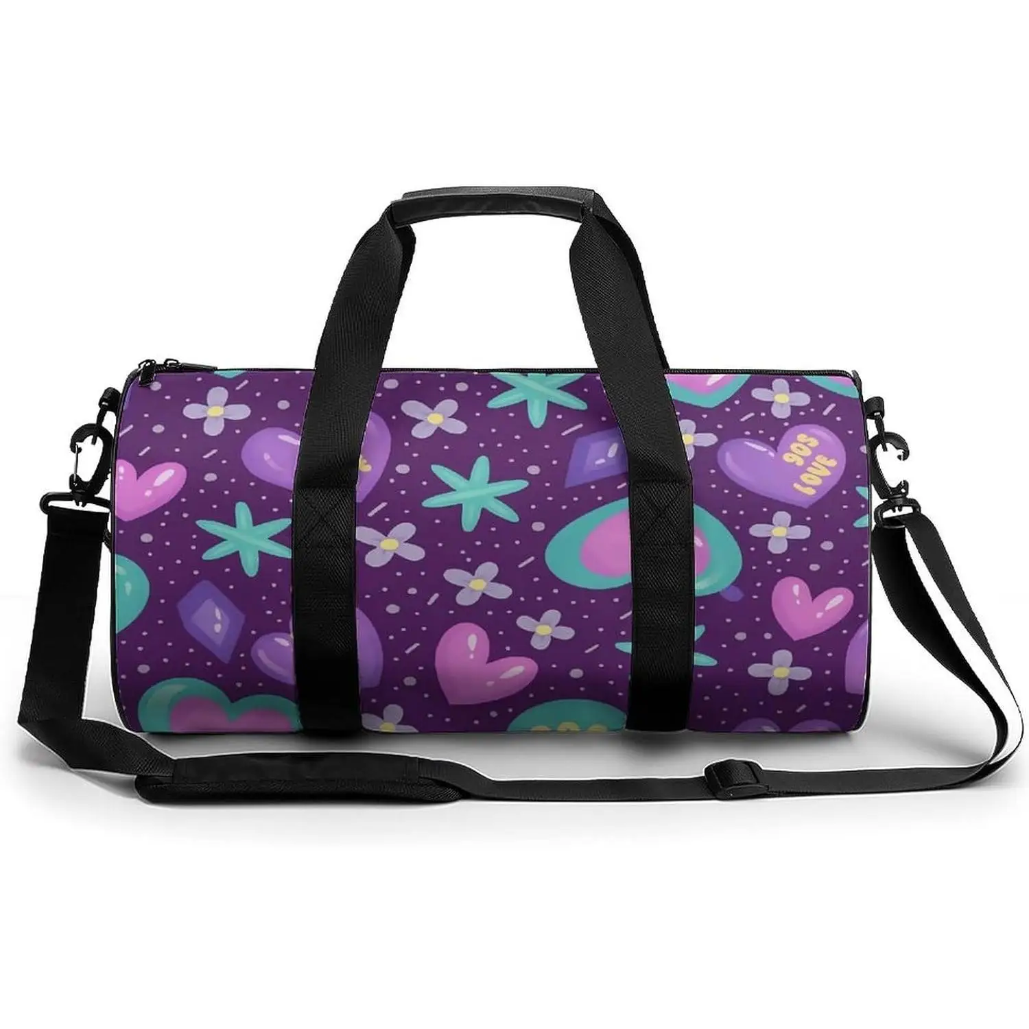 Симпатичная спортивная сумка с сердечками и цветами для мужчин и женщин, легкая водонепроницаемая дорожная спортивная сумка для ночевок, спортивные сумки-дафл
Симпатичная спортивная сумка с сердечками и цветами для мужчин и женщин, легкая водонепроницаемая дорожная спортивная сумка для ночевок, спортивные сумки-дафл