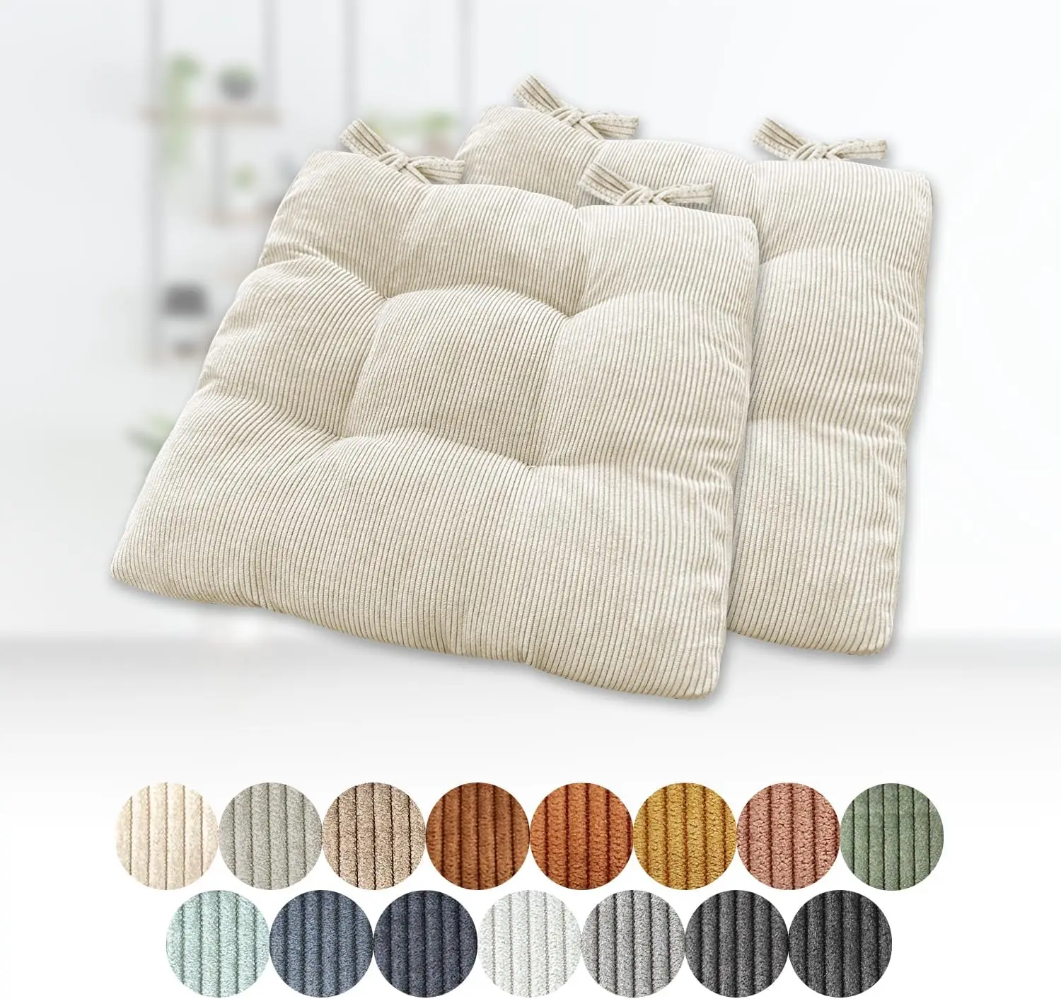 Corduroy Seat Cushions 2Pcs Square Chair Cushion with Straps 40x40 Office Cushion 45x45 Seat Pad for Chair Sofa
Corduroy Seat Cushions 2Pcs Square Chair Cushion with Straps 40x40 Office Cushion 45x45 Seat Pad for Chair Sofa