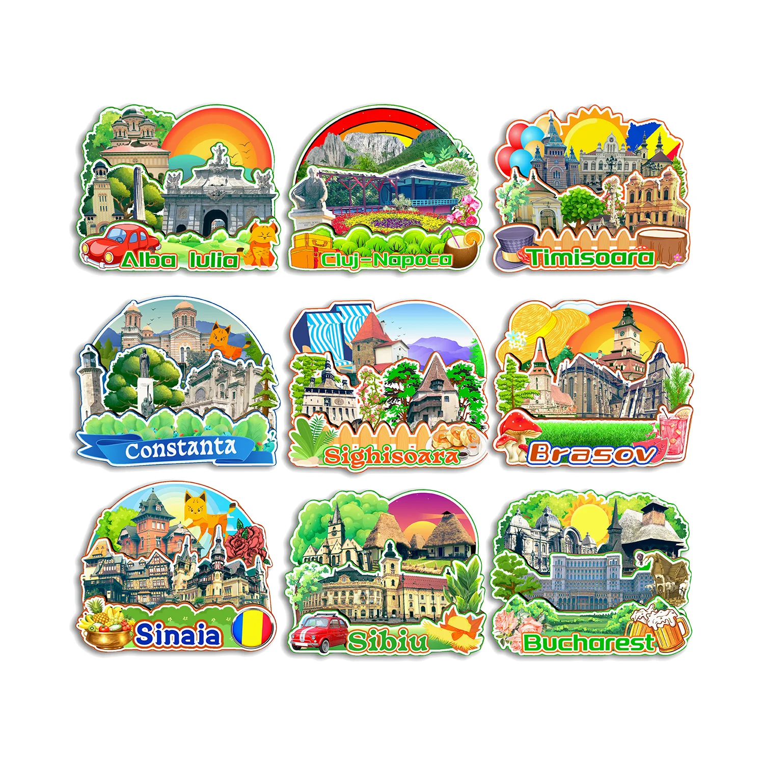 Bucharest Sibiu Sinaia Brasov Constanta Timisoara Cluj-Napoca Alba Iulia Sighisoara ROMANIA Fridge Magnet Travel Souvenir Gift
Bucharest Sibiu Sinaia Brasov Constanta Timisoara Cluj-Napoca Alba Iulia Sighisoara ROMANIA Fridge Magnet Travel Souvenir Gift