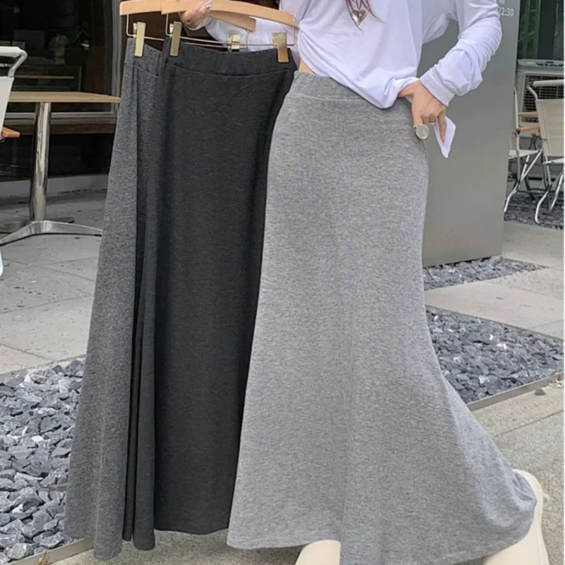 Women Lazy Style Long Skirt Lady Grey Elastic High Waist Draped Draped Mermaid Skirt Ladies Casual Fit Daily Wear Skirt
Women Lazy Style Long Skirt Lady Grey Elastic High Waist Draped Draped Mermaid Skirt Ladies Casual Fit Daily Wear Skirt