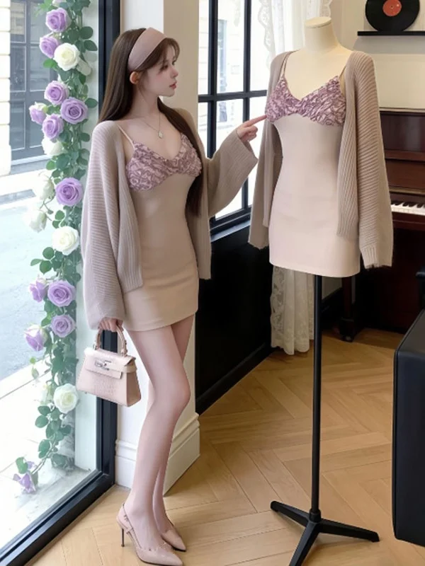 Sexy Slim Fit ort Skirt Two Piece Set with Open Cardigan Strapl Dr Gentle Sle Winter Collection Ci Commute Busin
Sexy Slim Fit ort Skirt Two Piece Set with Open Cardigan Strapl Dr Gentle Sle Winter Collection Ci Commute Busin