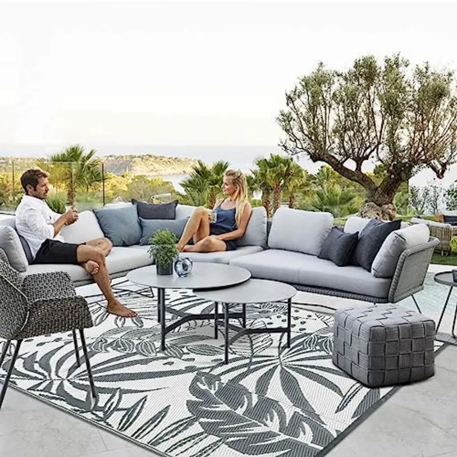 Outdoor Rugs 8x10ft for Patios: Waterproof, Reversible Tropical Plastic Straw Mat Beige/Green, UV-Resistant Quick-Drying for RV
Outdoor Rugs 8x10ft for Patios: Waterproof, Reversible Tropical Plastic Straw Mat Beige/Green, UV-Resistant Quick-Drying for RV