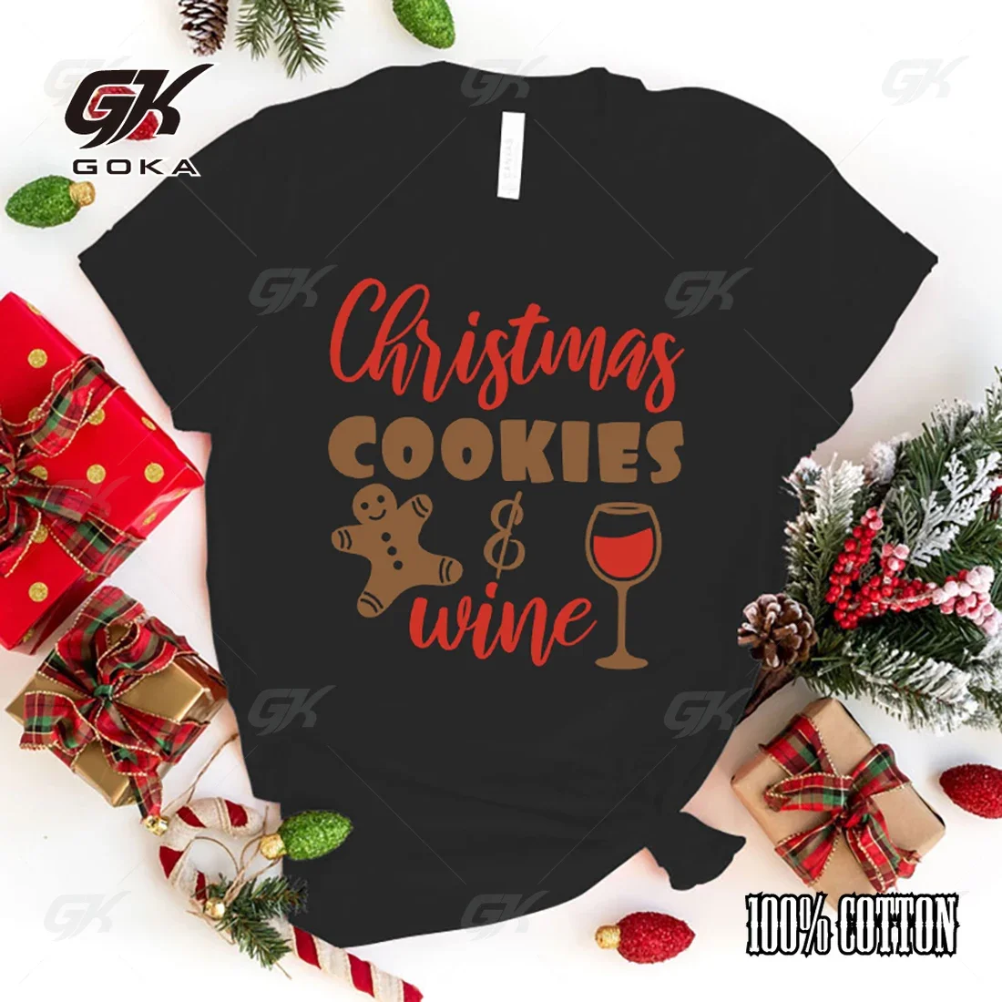 Funny Christmas Cookies Wine Print T-Shirt Women Loose Short Sleeve Round Neck Top Female Casual Shirt Tees
Funny Christmas Cookies Wine Print T-Shirt Women Loose Short Sleeve Round Neck Top Female Casual Shirt Tees