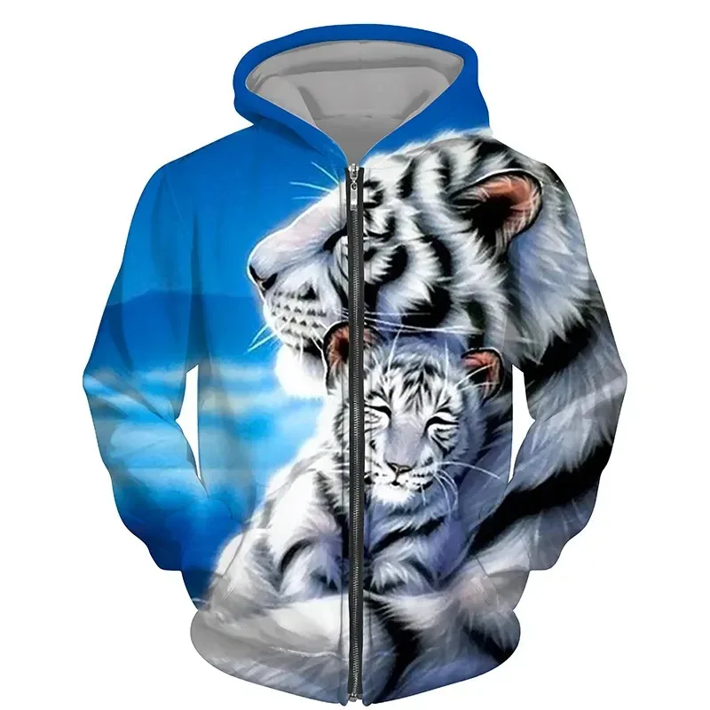New Tiger Pattern Men's Hoodie 3D Printed Animal Hooded Sweatshirt Harajuku Zip-Up Jacket Street Fashion Tops
New Tiger Pattern Men's Hoodie 3D Printed Animal Hooded Sweatshirt Harajuku Zip-Up Jacket Street Fashion Tops