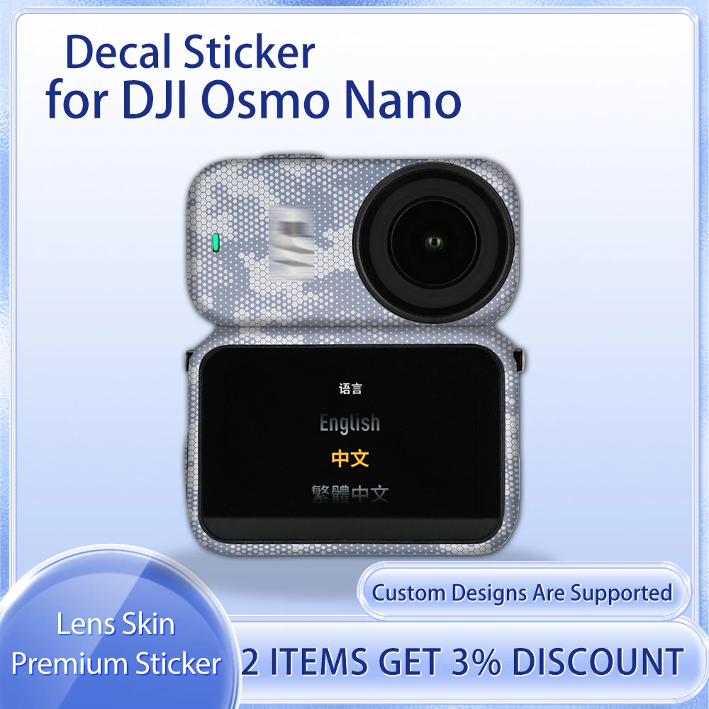 Nano Skin Protective Film for DJI Osmo Nano Action Camera Skin Decal Cover Film Skin Wrap Covered
Nano Skin Protective Film for DJI Osmo Nano Action Camera Skin Decal Cover Film Skin Wrap Covered