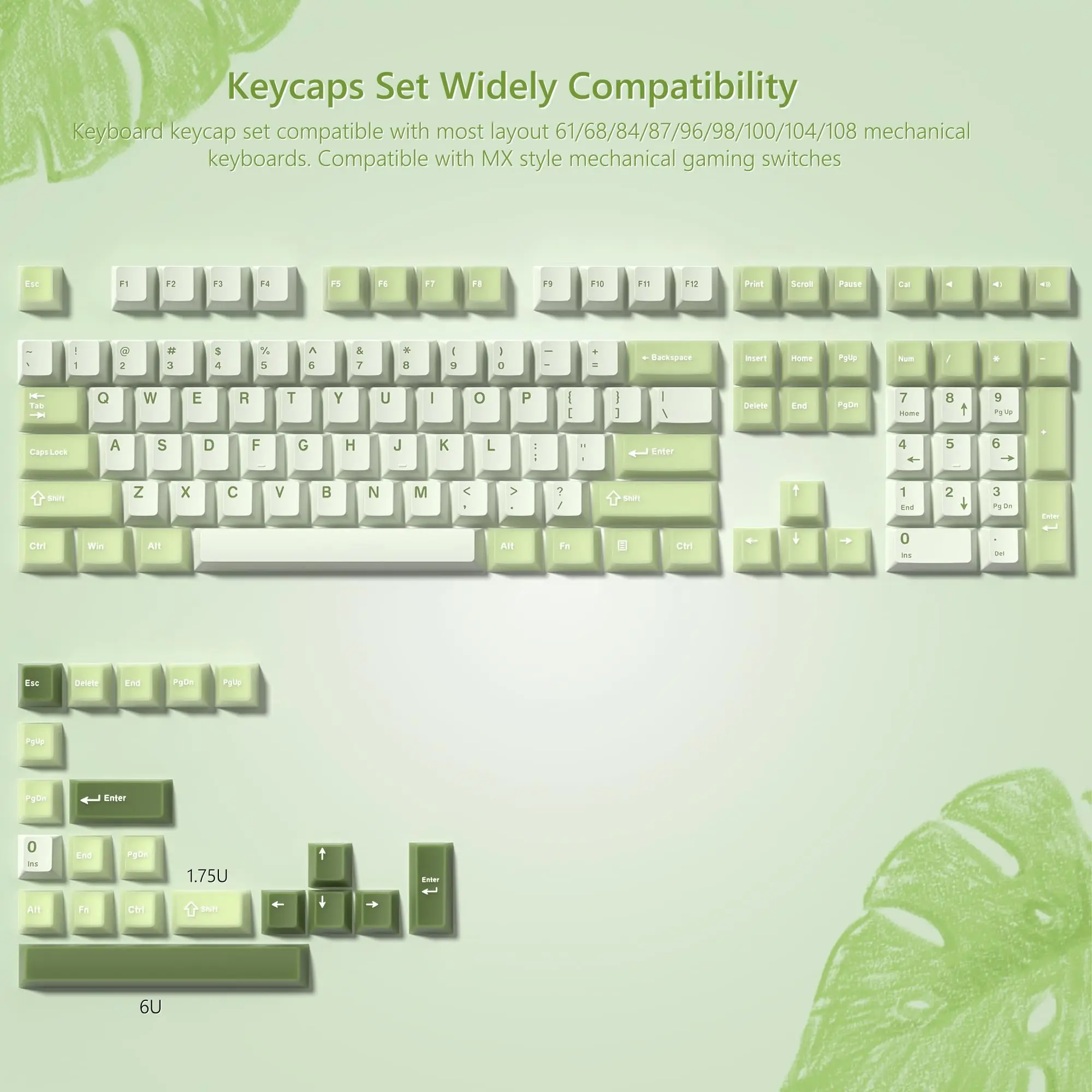 Womier 129 клавиш Cherry Profile Колпачки для клавиатуры из АБС-пластика Молочно-зеленые колпачки для клавиш Double Shot PBT для переключателей Cherry MX Игровая клавиатура
Womier 129 клавиш Cherry Profile Колпачки для клавиатуры из АБС-пластика Молочно-зеленые колпачки для клавиш Double Shot PBT для переключателей Cherry MX Игровая клавиатура