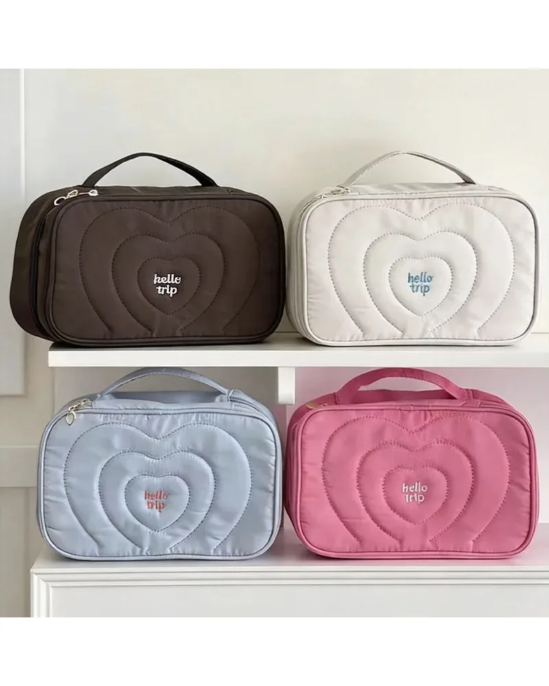 INS Style Blue Heart Embroidered Cosmetic Bag Korean Style Roomy Layered Travel Toiletry Organizer
INS Style Blue Heart Embroidered Cosmetic Bag Korean Style Roomy Layered Travel Toiletry Organizer