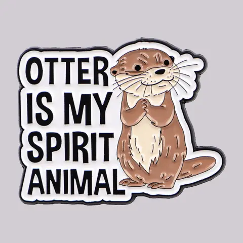 Otter Lover Enamel Pin Animal Funny Brooch Pines Lapel Pins Badge on Backpack Clothing Accessories Fashion Jewelry Friends Gifts