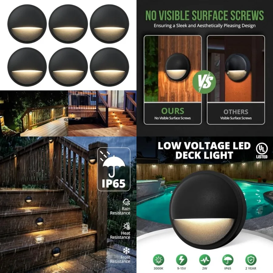 Low Voltage LED Deck Lights, Landscape Stair Railing Light Fixture, 2W 3000K Integrated LED Chips, Die-cast Aluminum 12V AC/DC
Low Voltage LED Deck Lights, Landscape Stair Railing Light Fixture, 2W 3000K Integrated LED Chips, Die-cast Aluminum 12V AC/DC