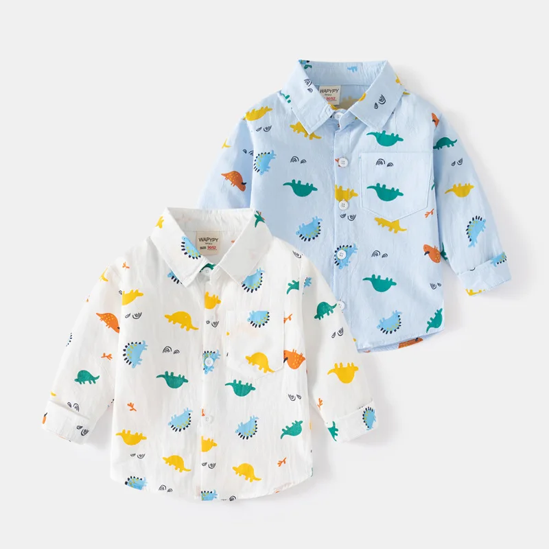 Children's Shirt Wholesale New Boys' Long-Sleeved Shirt Baby Dinosaur Full Printed Cartoon Fashion Shirt Delivery
Children's Shirt Wholesale New Boys' Long-Sleeved Shirt Baby Dinosaur Full Printed Cartoon Fashion Shirt Delivery