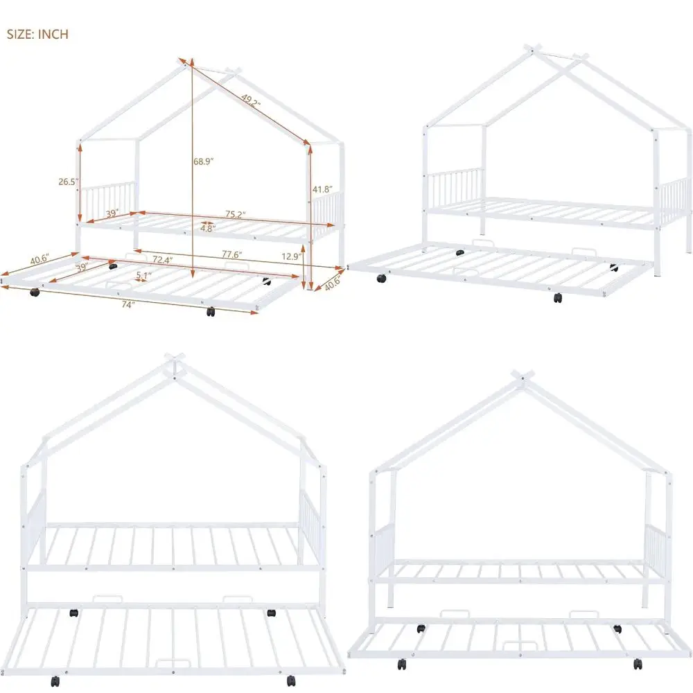 Кровать-каркас белая, комплект для двуспальной кровати с выдвижным ящиком для хранения, металлическая, без пружинного блока, 77.6 дюймов Д x 40.6 дюймов Ш x 68.9 дюймов В, максимальная нагрузка
Кровать-каркас белая, комплект для двуспальной кровати с выдвижным ящиком для хранения, металлическая, без пружинного блока, 77.6 дюймов Д x 40.6 дюймов Ш x 68.9 дюймов В, максимальная нагрузка