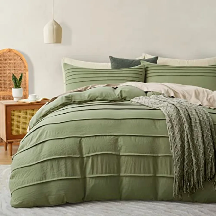 Sage Green Duvet Cover King Size - Pleated King Duvet Cover 3PCS Soft and Breathable Textured Bedding Set with Zipper Closure S
Sage Green Duvet Cover King Size - Pleated King Duvet Cover 3PCS Soft and Breathable Textured Bedding Set with Zipper Closure S
