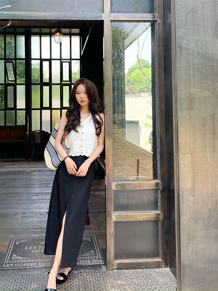 Bla Simple Sle Slimming Front Slit Skirt Women's Summer Drapey Western Skirt Versatile Mid-Length f Skirt
Bla Simple Sle Slimming Front Slit Skirt Women's Summer Drapey Western Skirt Versatile Mid-Length f Skirt