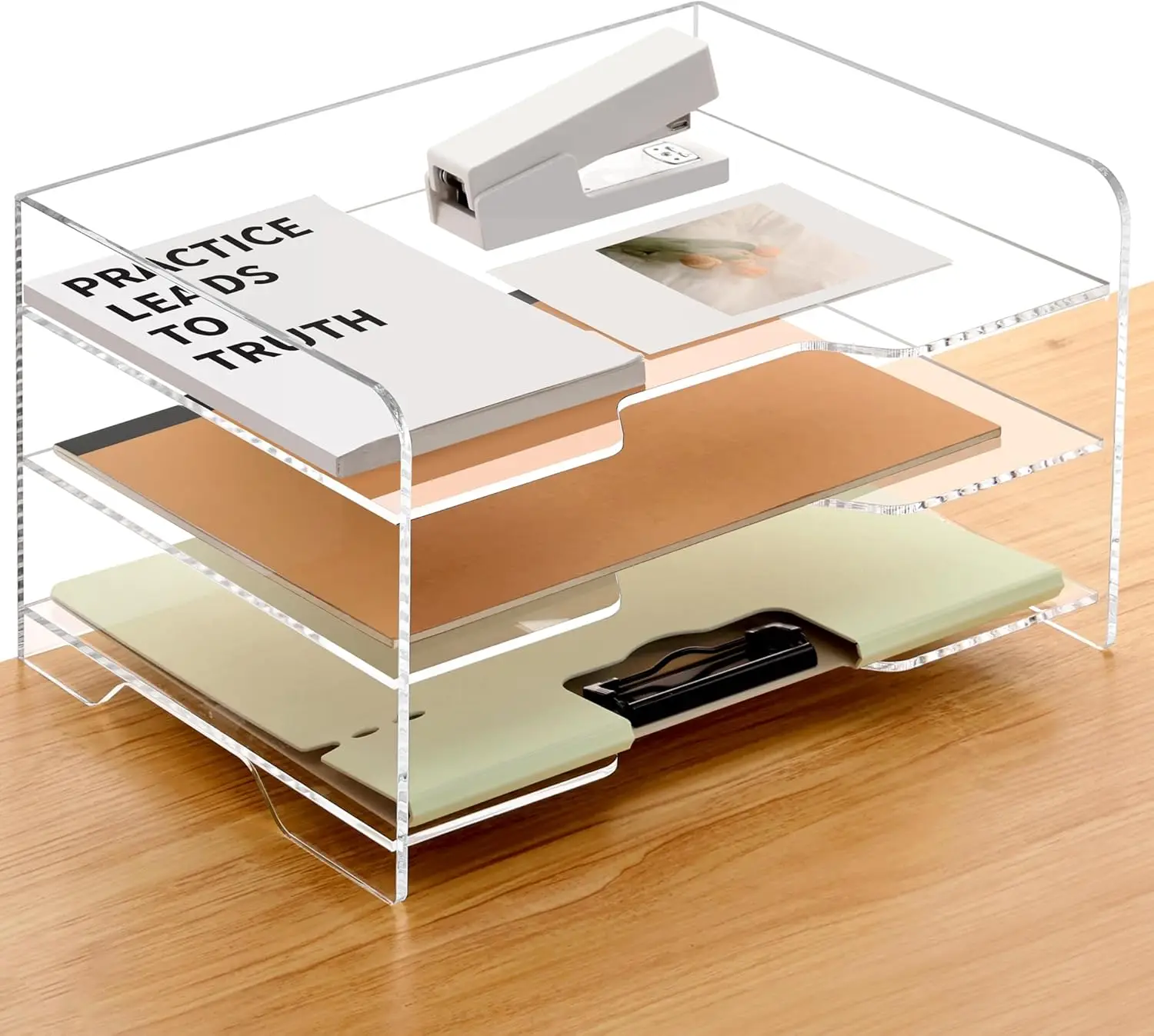 3-Tier Clear Acrylic Paper Organizer Letter Tray for Desk, Enlarged File Sorter Document Storage for School Office Home
3-Tier Clear Acrylic Paper Organizer Letter Tray for Desk, Enlarged File Sorter Document Storage for School Office Home