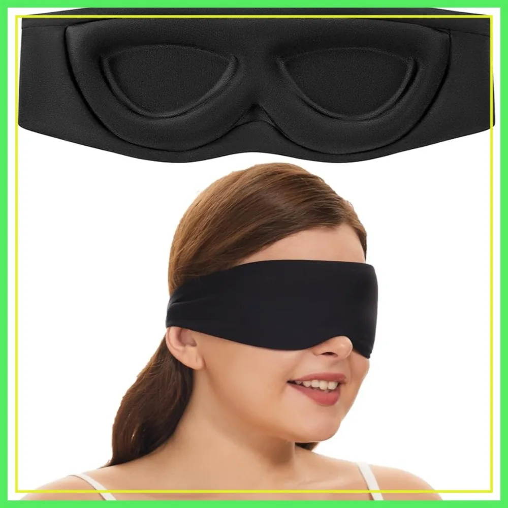 Cup-Shaped Sleep Mask for Side Sleepers, 100% Blackout Eye Cover, Extra-Soft & Machine Washable, Black
Cup-Shaped Sleep Mask for Side Sleepers, 100% Blackout Eye Cover, Extra-Soft & Machine Washable, Black