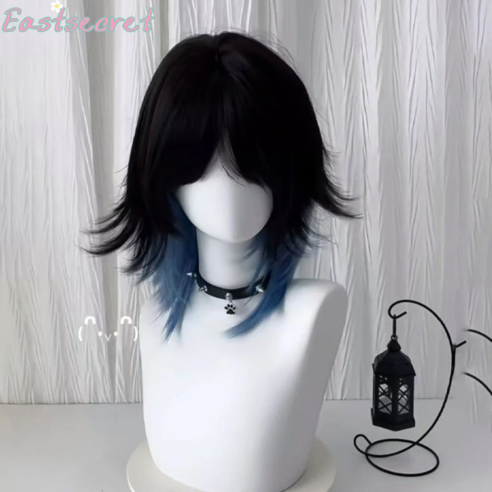 EAST Synthetic Black Blue Gradient Wig Synthetic Straight Fluffy Natural Wolf Tail Hair for Daily Use Party Cosplay Halloween
EAST Synthetic Black Blue Gradient Wig Synthetic Straight Fluffy Natural Wolf Tail Hair for Daily Use Party Cosplay Halloween