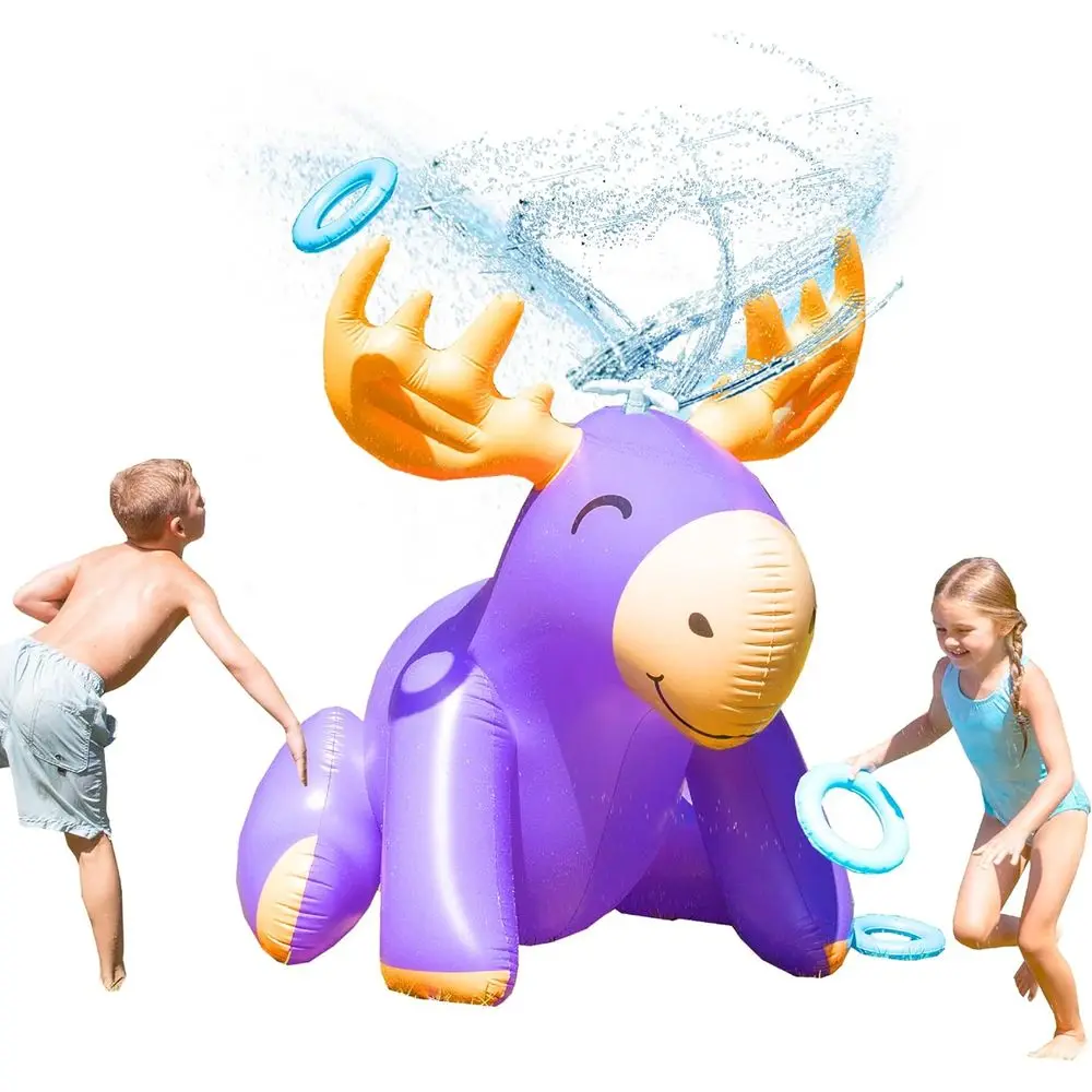 5-Foot Tall Moose-Themed Ring Toss Sprinkler for Summer Backyard Water Fun and Kids' Activities
5-Foot Tall Moose-Themed Ring Toss Sprinkler for Summer Backyard Water Fun and Kids' Activities