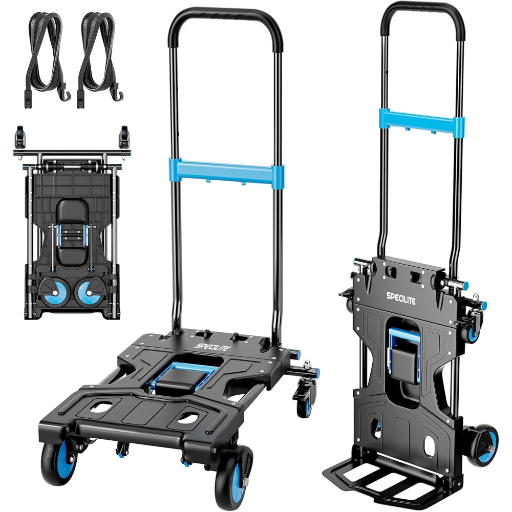 2 in 1 Folding Hand Truck,330LBS Capacity Dolly Cart with 3 Gear Retractable Handle,4 Rubber Wheels for Luggage,Warehouse,Office
2 in 1 Folding Hand Truck,330LBS Capacity Dolly Cart with 3 Gear Retractable Handle,4 Rubber Wheels for Luggage,Warehouse,Office