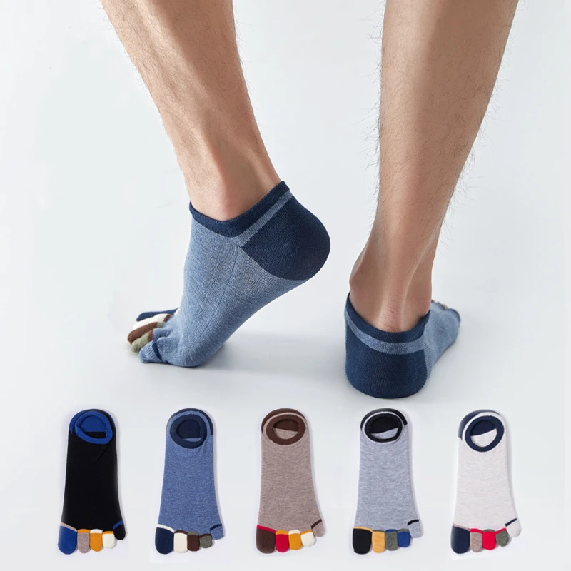 5 Pairs/lot Men Cotton Boat Socks Patchwork Color Five Finger Socks Soft Breathable Summer Outdoor Invisible Split Toe Socks
5 Pairs/lot Men Cotton Boat Socks Patchwork Color Five Finger Socks Soft Breathable Summer Outdoor Invisible Split Toe Socks
