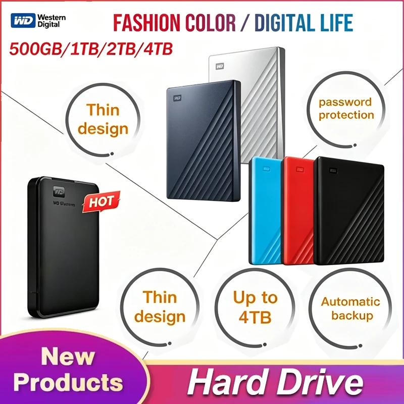 For WD My Passport Ultra Portable External Hard Drive USB3.0 High Speed Encrypted Mobile Storage 1TB 2TB 4TB For Laptop PC Mac
For WD My Passport Ultra Portable External Hard Drive USB3.0 High Speed Encrypted Mobile Storage 1TB 2TB 4TB For Laptop PC Mac