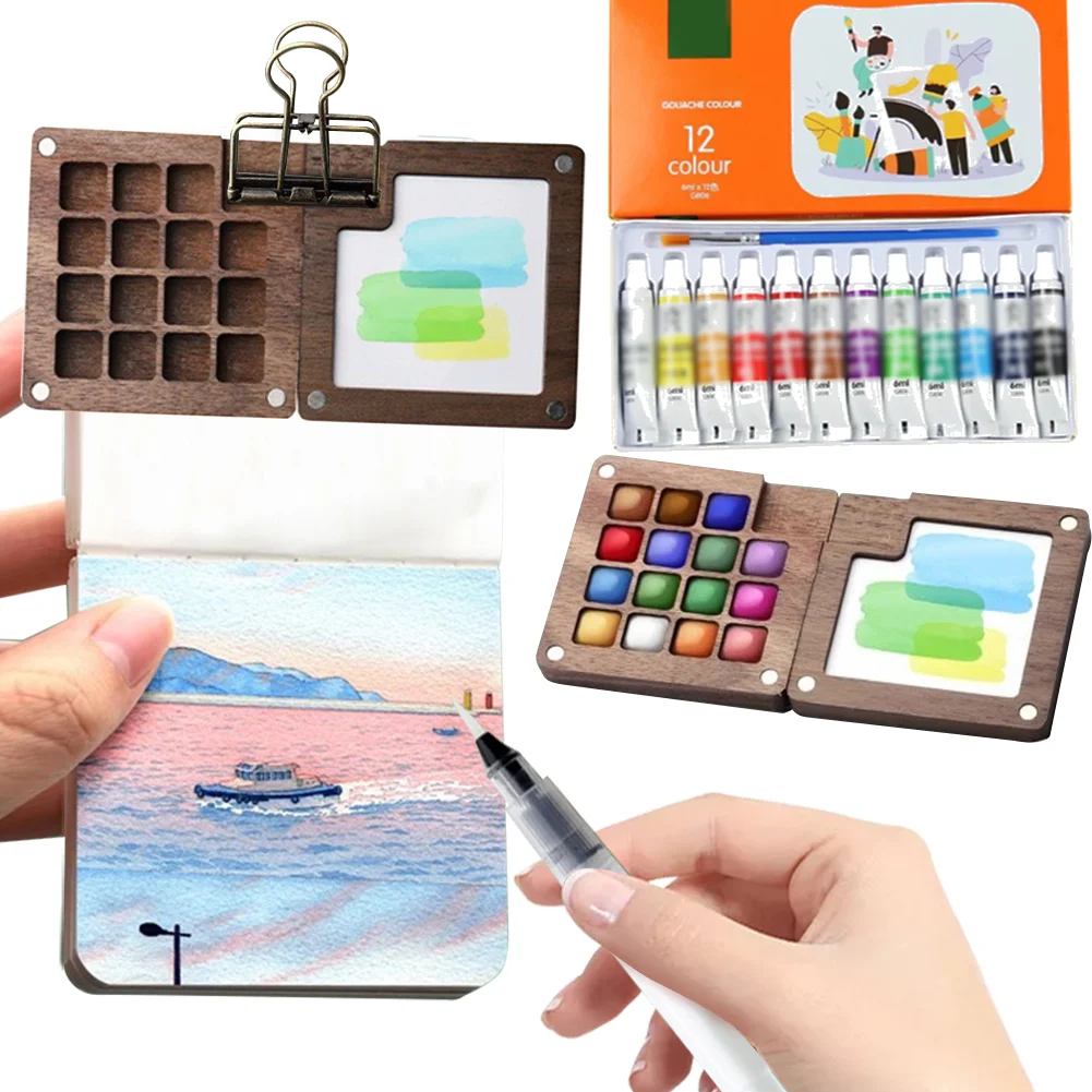8/15 Colors Watercolor Paint Box Set Mini Walnut Paint Box Artist Watercolor Paint Palette Sketchbook Art Supplies For Travel
8/15 Colors Watercolor Paint Box Set Mini Walnut Paint Box Artist Watercolor Paint Palette Sketchbook Art Supplies For Travel